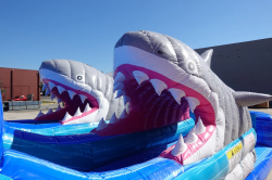 18ft shark beach dual lane center climb inflatable water slide 434 1 20ft shark attack dual lane