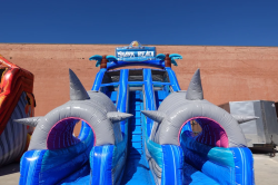 18ft shark beach dual lane center climb inflatable water slide 479 1 20ft shark attack dual lane